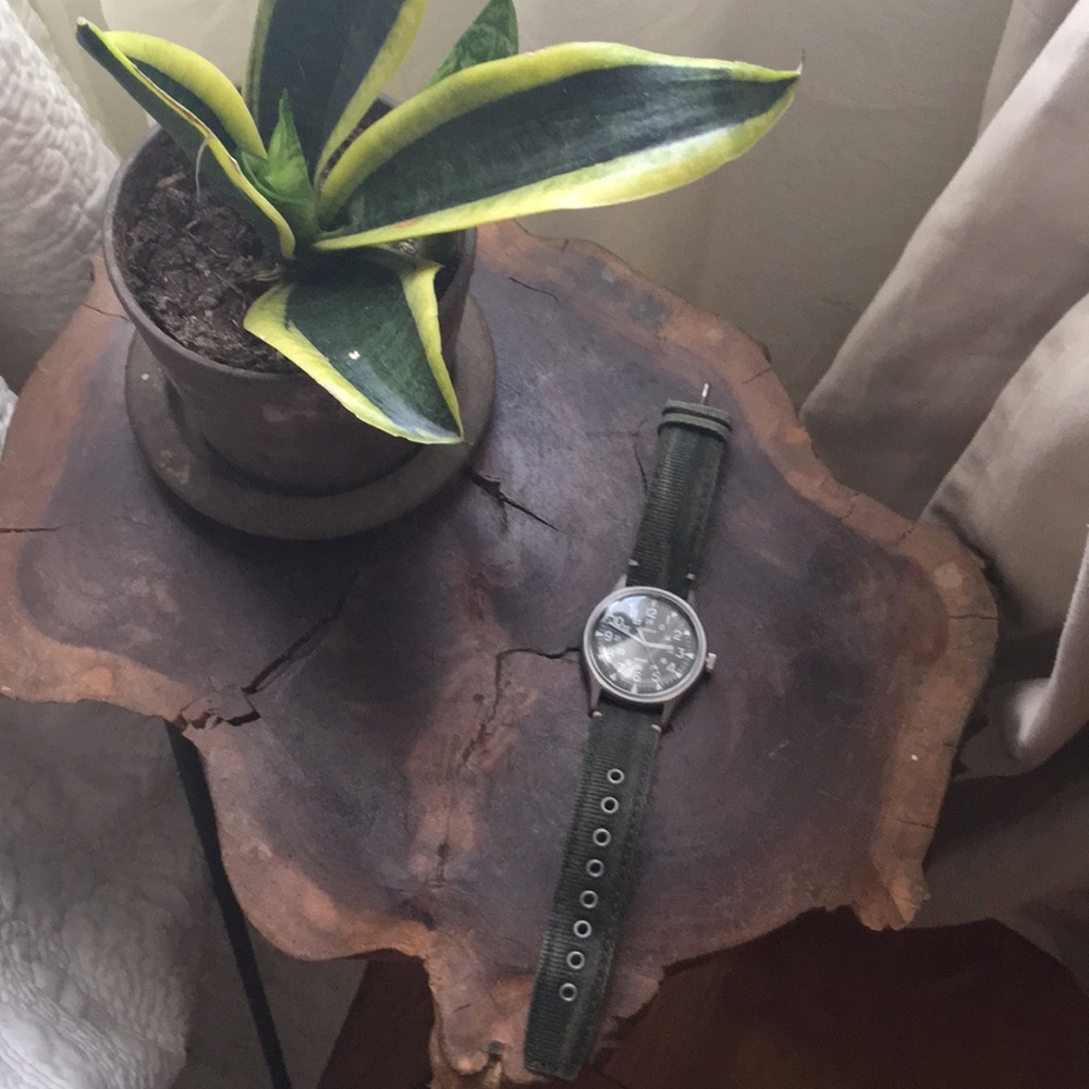 Timex leather lining band watch